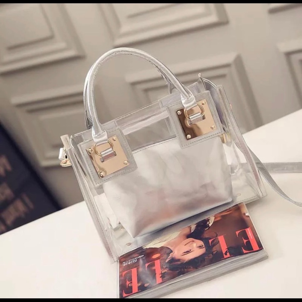 Clear Handbag/Purse, 2 in 1, Top handle/Cross body